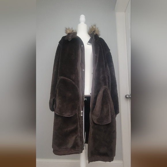 NWT Urban Code Coat Faux Suede Parka - Picture 7 of 9